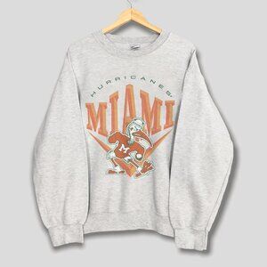Vintage University of Miami Hurricanes Sweatshirt, Retro 90s Football NCAA Shirt